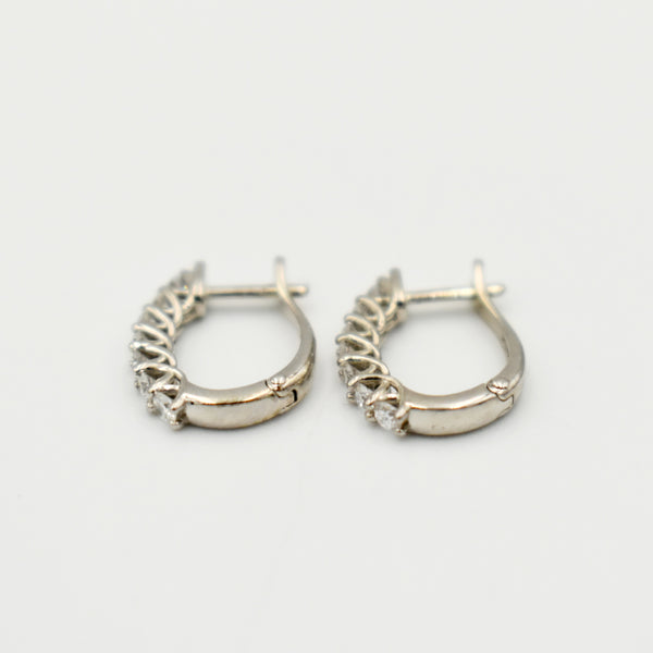 9ct White Gold 0,371 Hoop Lab-Grown Earrings