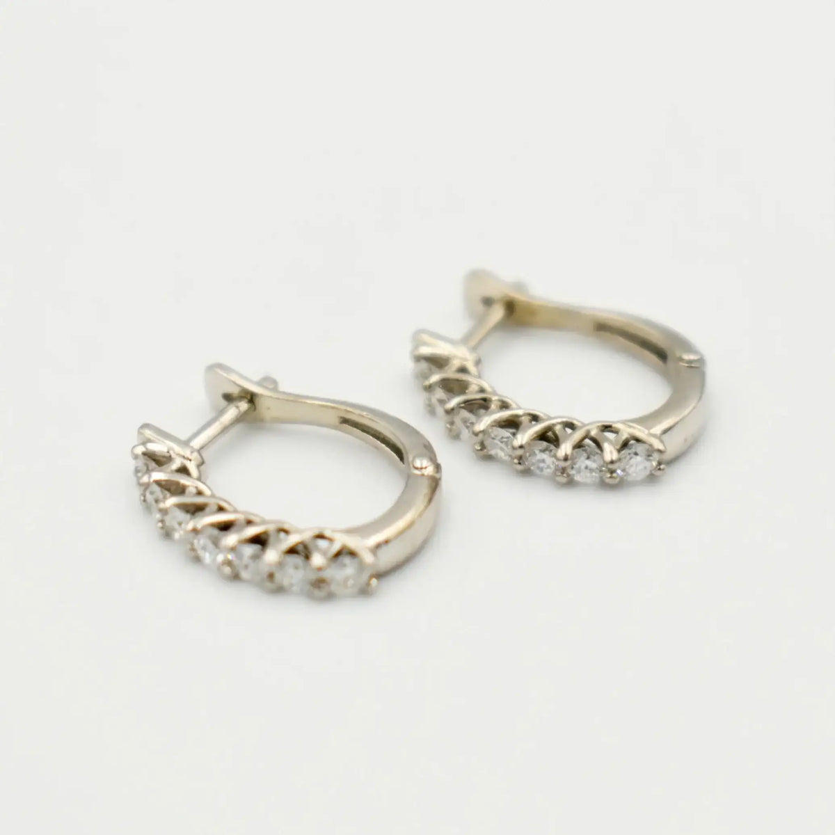 9ct White Gold 0.371ct Lab Grown Diamond Hoop Earrings (2100432) - Cassim & Co South Africa