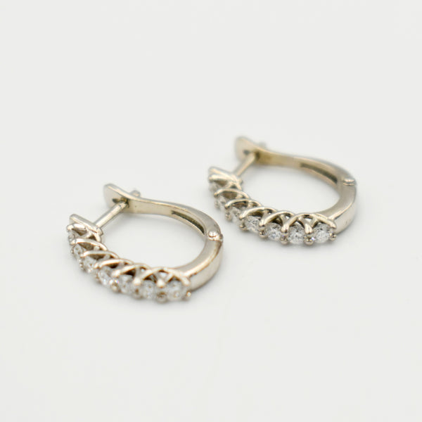 9ct White Gold 0,371 Hoop Lab-Grown Earrings