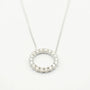 9ct white gold circle necklace with 0.49ct lab grown diamonds claw set in open circle pendant
