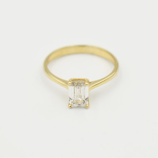 9ct Yellow Gold 1ct Emerald Lab Grown Diamond Ring