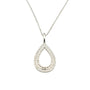 9ct white gold 0.40ct diamond teardrop pendant necklace with double outline design by Cassim & Co Johannesburg
