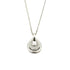 9ct white gold teardrop pendant necklace with 0.12ct pavé diamonds on white gold chain by Cassim & Co. Johannesburg