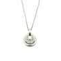 9ct white gold teardrop pendant necklace with 0.12ct pavé diamonds on white gold chain by Cassim & Co. Johannesburg