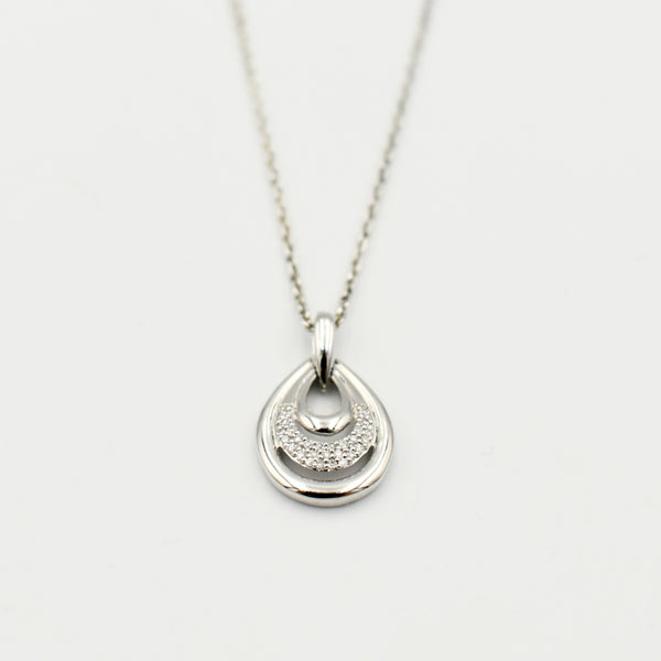 9ct White Gold 0,12ct Diamond Necklace