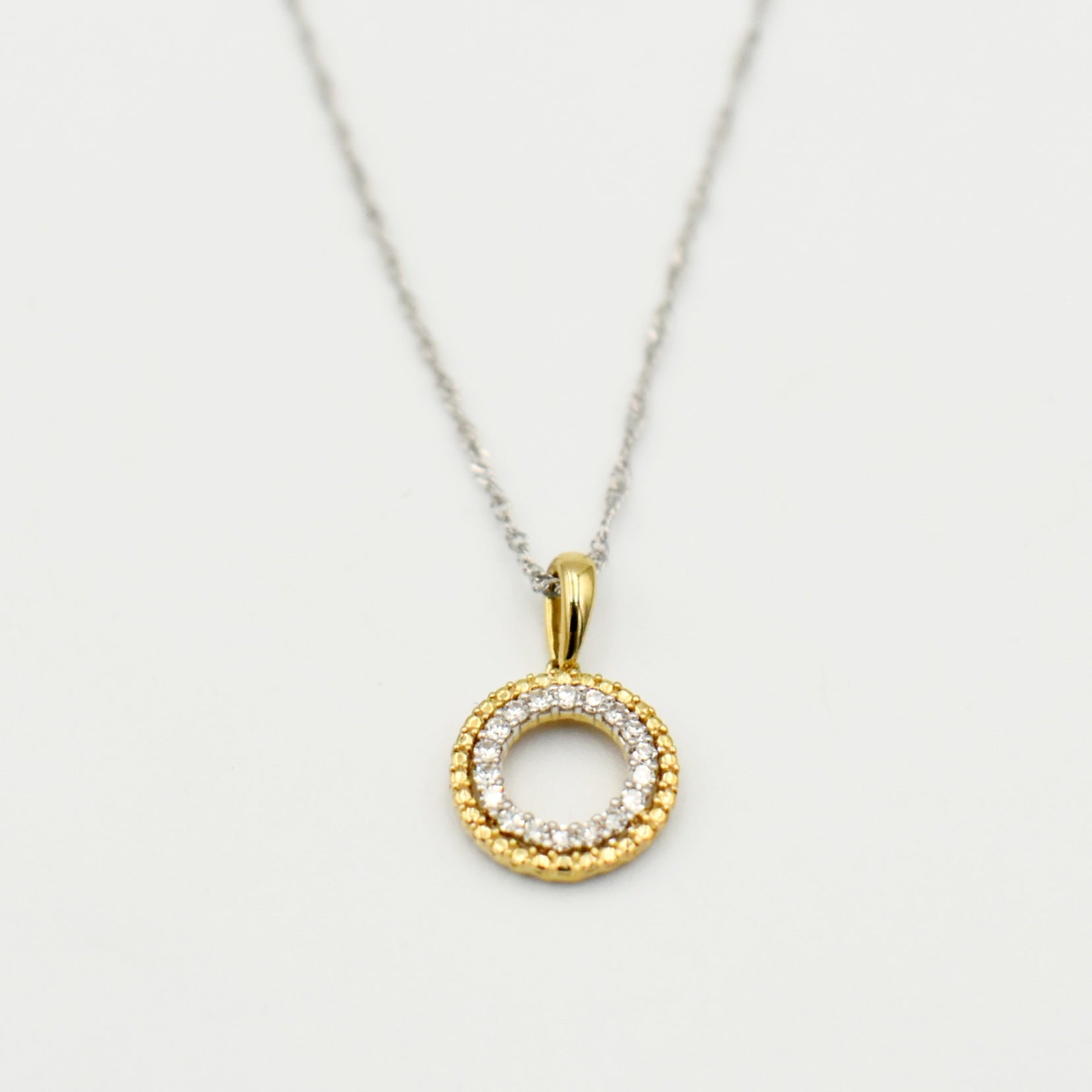 9ct White Gold 0,10ct Diamond Necklace