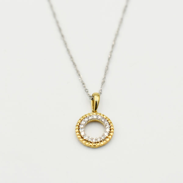 9ct White Gold 0,10ct Diamond Necklace