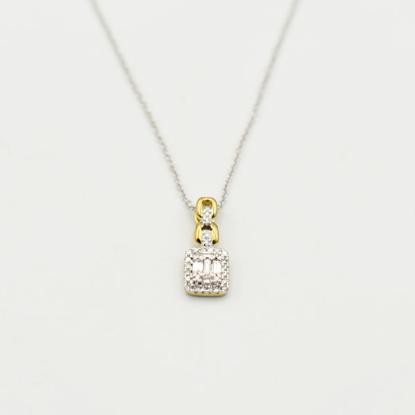 9ct White Gold 0,15ct Diamond Necklace