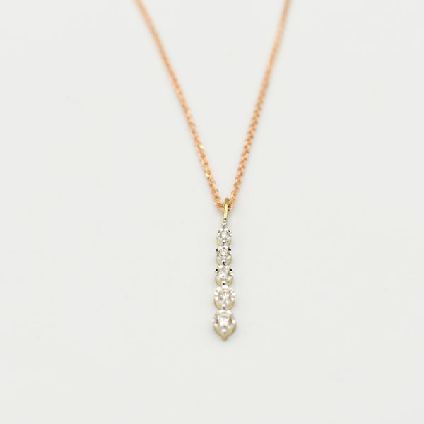 9ct Rose Gold 0,13ct Diamond Necklace