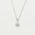 9ct white gold diamond cluster necklace featuring 0.12 carat natural diamonds in floral setting on fine link chain