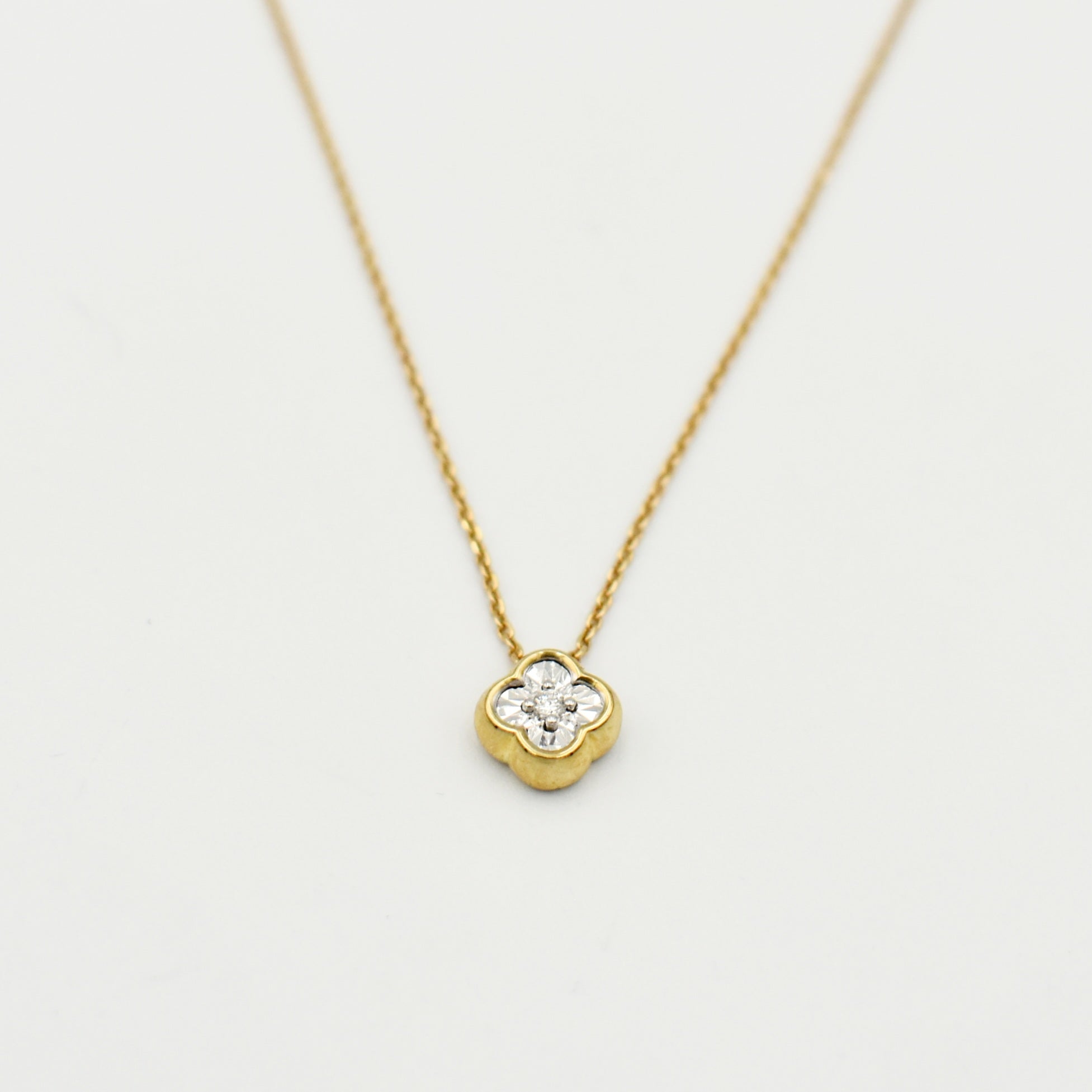 9ct Yellow Gold 0,20ct Diamond Necklace