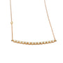 18ct rose gold diamond bar necklace with 1.05ct brilliant-cut diamonds in curved prong setting
