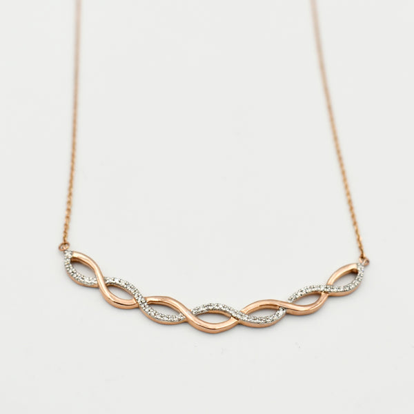9ct Rose Gold 0,15ct Diamond Necklace