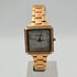 Sissy Boy SBL64C ladies quartz watch with rose gold plated square case, crystal-set bezel, silver glitter dial and matching rose gold bracelet