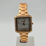 Sissy Boy SBL64C ladies quartz watch with rose gold plated square case, crystal-set bezel, silver glitter dial and matching rose gold bracelet