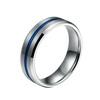 Tungsten Silver & Blue Beveled Ring - Cassim & Co South Africa