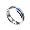 Tungsten Silver & Blue Beveled Ring - Cassim & Co South Africa