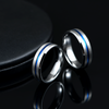 Tungsten Silver & Blue Beveled Ring - Cassim & Co South Africa