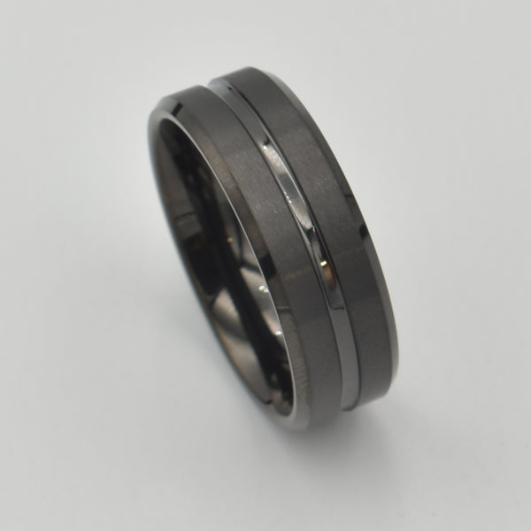 Tungsten Black Stripped Band