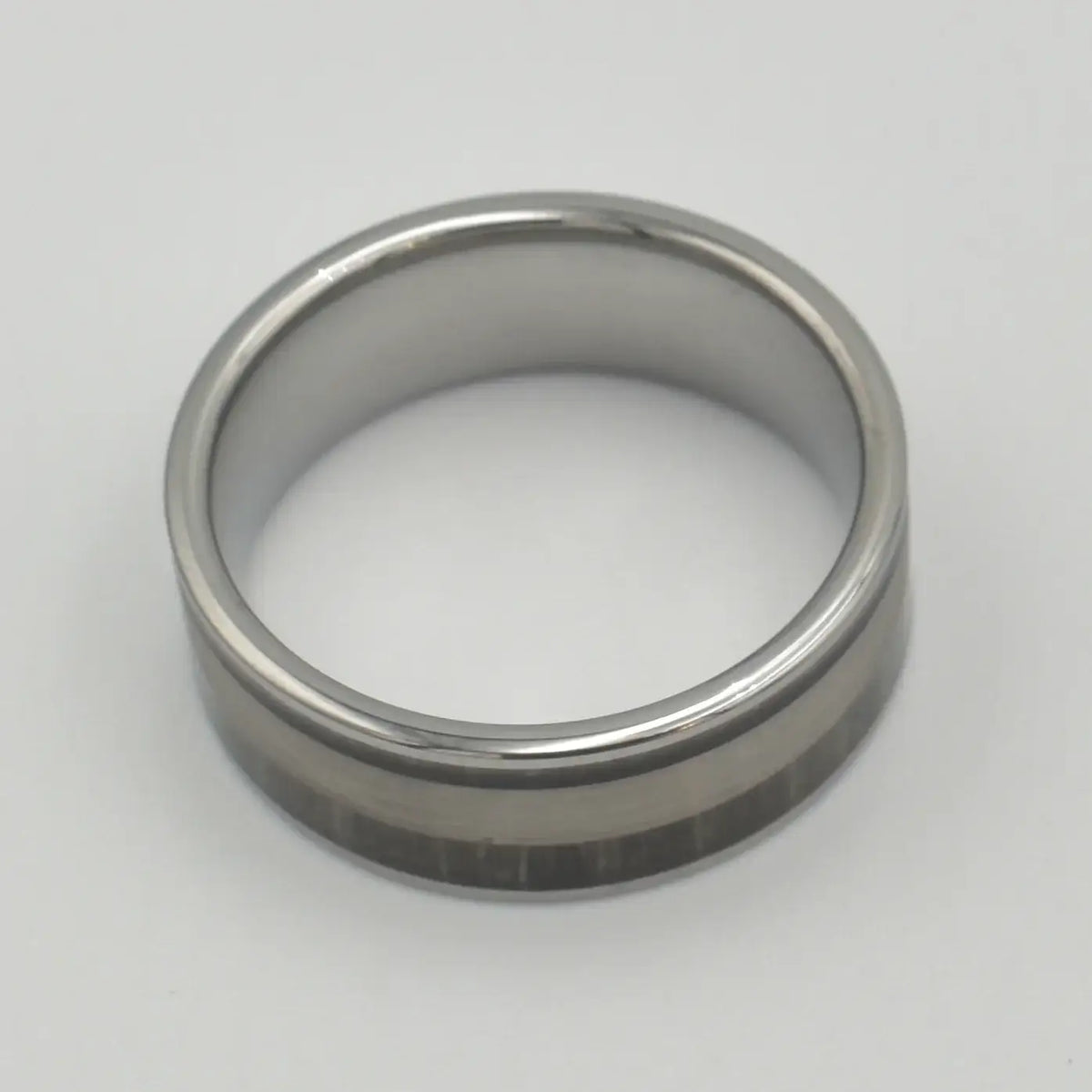 Tungsten Grey & Black Striped Ring - Cassim & Co South Africa