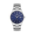 Daniel Klein Premium D-TWO DK113567-6 quartz watch with sunray blue dial, 41mm stainless steel case, date window, and polished steel bracelet