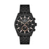 Daniel Klein black IP steel chronograph watch with black dial and rose gold-tone hands
