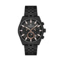 Daniel Klein black IP steel chronograph watch with black dial and rose gold-tone hands