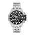 Daniel Klein Exclusive DK113848-1 multifunction chronograph watch with black dial, stainless steel case and bracelet, three sub-dials