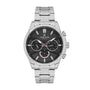 Daniel Klein Exclusive DK113793-1 multifunction chronograph watch with black dial, stainless steel case and bracelet, three sub-dials