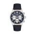 Daniel Klein Exclusive DK113745-2 multifunction chronograph watch with blue sunray dial, three subdials, stainless steel case, and blue genuine leather strap