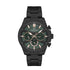Daniel Klein Exclusive DK548 green sunray dial chronograph watch with black ion-plated stainless steel case and integrated bracelet featuring rose gold-tone accents