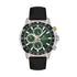 Daniel Klein DK113641-4 Exclusive men's multifunction quartz watch with green sunray dial, 45mm stainless steel case, black rotating bezel, and black leather strap