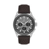 Daniel Klein Exclusive DK.1.13809-5 quartz chronograph watch with grey dial, stainless steel case, and brown perforated leather strap