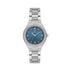 Daniel Klein DK113765-2 women's quartz watch with blue sunray dial, crystal-set bezel, and stainless steel bracelet