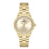 Daniel Klein Premium ladies quartz watch with champagne sunray dial, crystal-set bezel, and gold-plated stainless steel bracelet