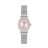 Daniel Klein DK113868-2 ladies quartz watch with pink sunray dial, oval stainless steel case, and mesh bracelet