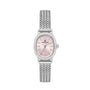 Daniel Klein DK113868-2 ladies quartz watch with pink sunray dial, oval stainless steel case, and mesh bracelet