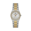 Daniel Klein DK.1.13949-4 ladies two-tone quartz watch with crystal-set bezel and textured silver dial on stainless steel bracelet
