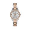 Daniel Klein DK113951-6 women's quartz watch with silver sunray dial, rose gold and steel two-tone bracelet, and crystal-set bezel on white background
