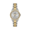 Daniel Klein DK113951-4 two-tone stainless steel quartz watch with crystal-set bezel and silver sunray dial for women