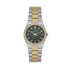 Daniel Klein DK113949-5 two-tone stainless steel watch with green textured dial and crystal-set bezel
