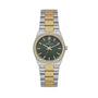 Daniel Klein DK113949-5 two-tone stainless steel watch with green textured dial and crystal-set bezel