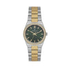 Daniel Klein DK113949-5 two-tone stainless steel watch with green textured dial and crystal-set bezel