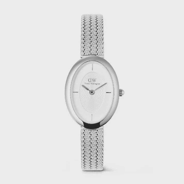 Daniel Wellington Juliette Braided Mesh White Sunray Silver Watch