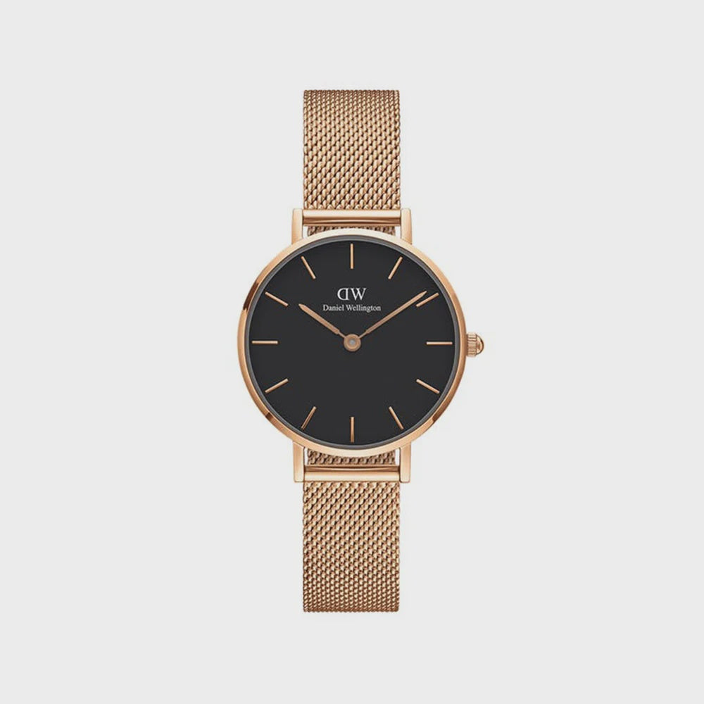 Daniel Wellington Petite Melrose Watch (Rose & Black) 28mm- DW00100217