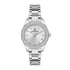 Daniel Klein Premium DK113494-1 women's quartz watch with silver sunray dial, crystal-set bezel, and IP silver stainless steel bracelet