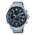 Casio EDIFICE ECB-30DB-1ADF front view with black dial and blue bezel