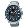 Casio EDIFICE ECB-30DB-1ADF front view with black dial and blue bezel