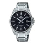 Casio Edifice EFV-160D-1AVDF stainless steel watch with black dial and date display on steel bracelet