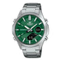 Casio Edifice EFV-C120D-3ADF quartz watch with green sunray dial, stainless steel case and bracelet, analogue-digital display